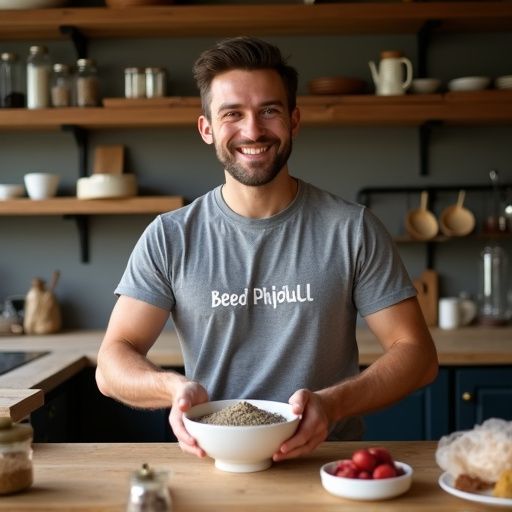 Γυναίκα που απολαμβάνει ένα ποτήρι ενεργειακό ποτό με σπόρους τσία